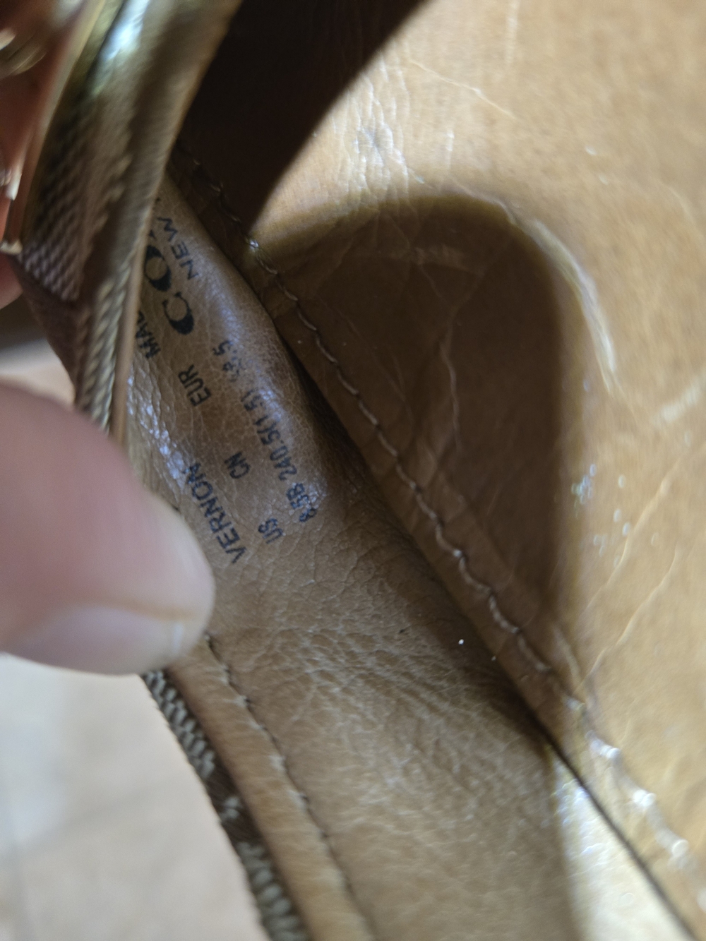 Coach Tan Signature Canvas Ballet Flats with Gold Plaque 8.5 - Picture 4 of 6